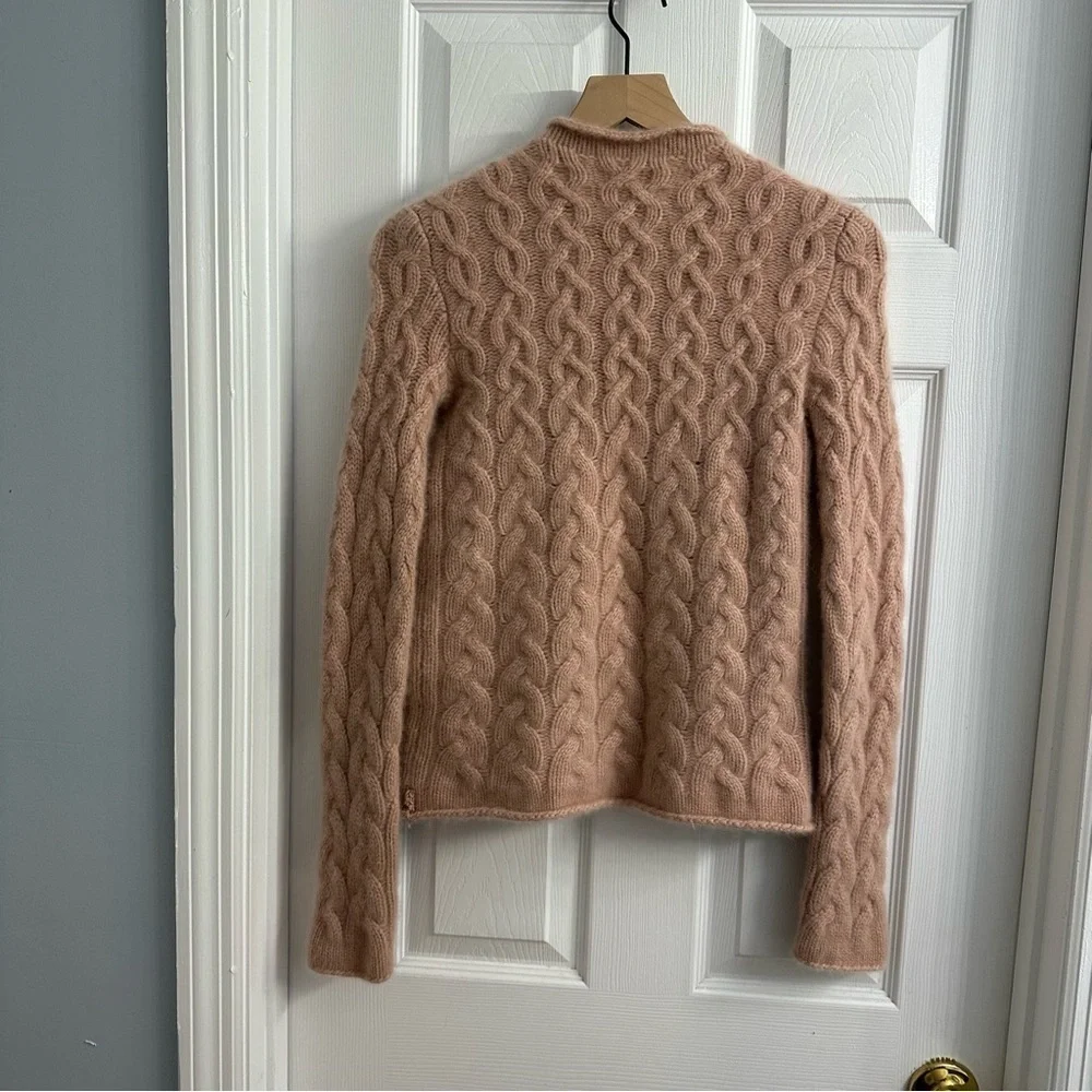 Tory Burch Sweater Cashmere Pink Knit Fall Minimalist Dainty Size Extra Small